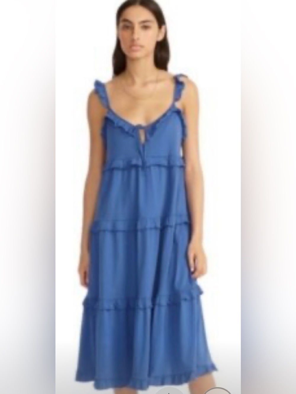 J. Crew Chambray  Midi Dress w Keyhole Tied Neckline